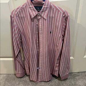 Polo by Ralph Lauren Men's Red and White Striped Shirt